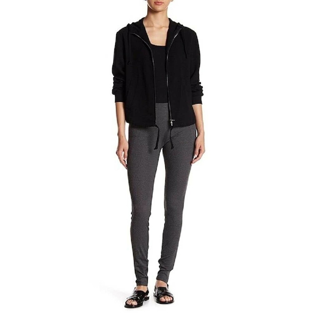 Theory Via S Waffle Knit Zip Leggings Grey Sz P/TP